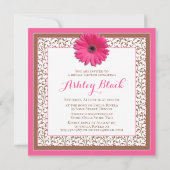 Invitation de douche nuptiale rose Brown Gerbera D (Dos)