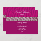 Invitation de douche nuptiale rose chaud (Devant / Derrière)