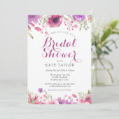 Invitation de douche nuptiale Rose d'aquarelle (Debout devant)