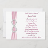 Invitation de douche nuptiale rose Diamond Infinit (Devant)