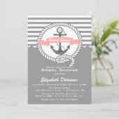 Invitation de douche nuptiale rose et gris (Debout devant)