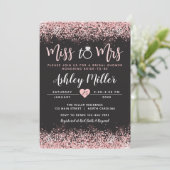 Invitation de douche nuptiale rose et noire, Fianç (Debout devant)