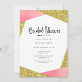 Invitation de douche nuptiale | Rose et parties sc (Devant)