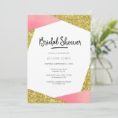 Invitation de douche nuptiale | Rose et parties sc (Debout devant)