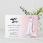 Invitation de douche nuptiale rose Gown (Debout devant)