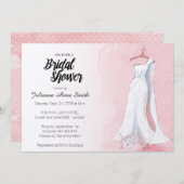 Invitation de douche nuptiale rose Gown (Devant / Derrière)