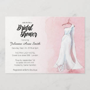 Invitation de douche nuptiale rose Gown