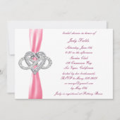 Invitation de douche nuptiale rose Infinity Heart (Devant)