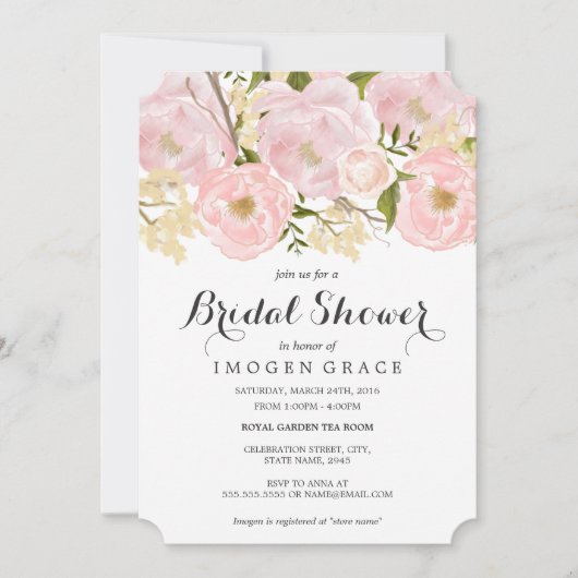 Invitation de douche nuptiale rose moderne (Devant)