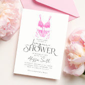 Invitation de douche nuptiale rose moderne
