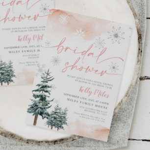 Invitation de douche nuptiale rose, nuptiale d'hiv