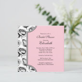 Invitation de douche nuptiale Rose rose Vintage (Debout devant)