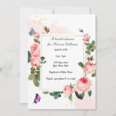 Invitation de douche nuptiale Rose vintage (Devant)