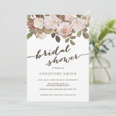 Invitation de douche nuptiale Rose vintage (Debout devant)
