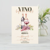 Invitation de douche nuptiale RoseGold Vino avant (Debout devant)