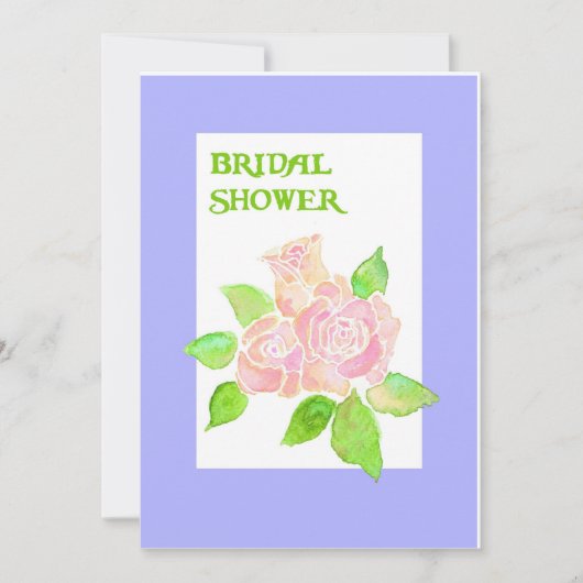 Invitation de douche nuptiale Roses roses vintages (Devant)