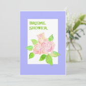 Invitation de douche nuptiale Roses roses vintages (Debout devant)