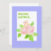Invitation de douche nuptiale Roses roses vintages (Devant / Derrière)