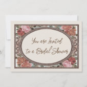 Invitation de douche nuptiale Roses Vintages ivoir (Devant)