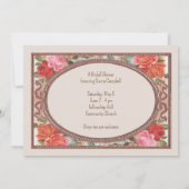 Invitation de douche nuptiale Roses Vintages roses (Dos)