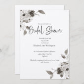 Invitation de douche nuptiale sépia tonique (Devant / Derrière)