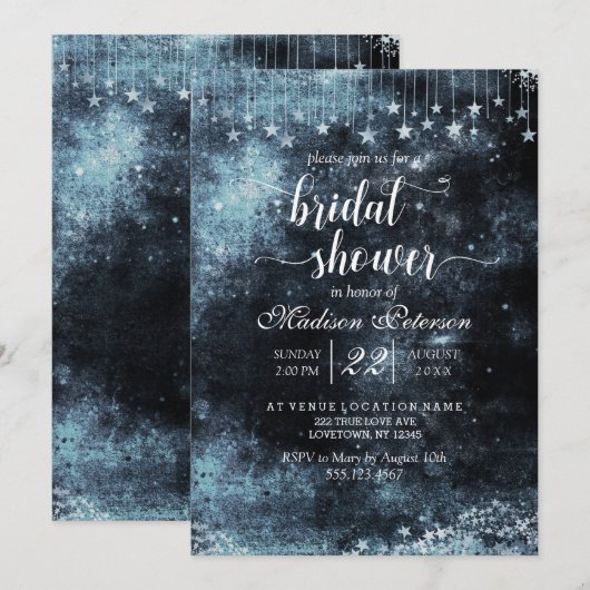 Invitation de douche nuptiale Star Struck (Devant / Derrière)