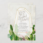 Invitation de douche nuptiale Succulente du désert (Devant / Derrière)