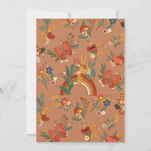 Invitation de douche nuptiale Super Retro Rainbow (Dos)