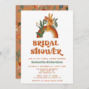 Invitation de douche nuptiale Super Retro Rainbow