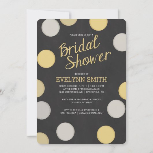 Invitation de douche nuptiale | Tableau noir Silve (Devant)