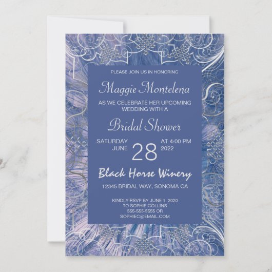 Invitation de douche nuptiale texturée moderne chi (Devant)