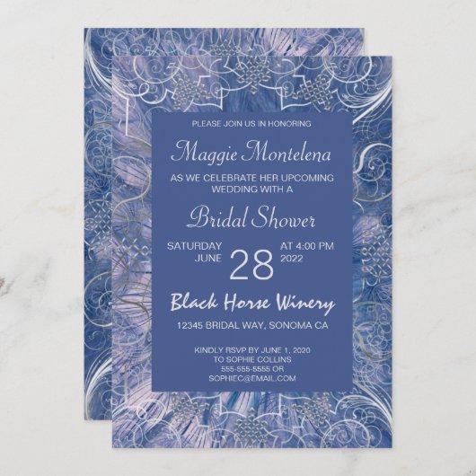 Invitation de douche nuptiale texturée moderne chi (Devant / Derrière)