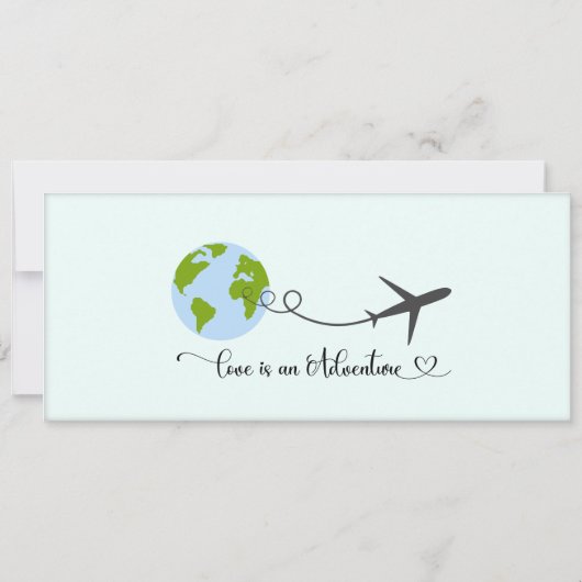 Invitation de douche nuptiale, thème de voyage (Dos)