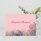 Invitation de douche nuptiale - TULIPS ROSE (Debout devant)