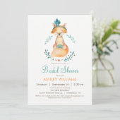 Invitation de douche nuptiale turquoise et orange  (Debout devant)