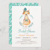 Invitation de douche nuptiale turquoise et orange  (Devant / Derrière)
