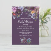 Invitation de douche nuptiale Turquoise violette (Debout devant)