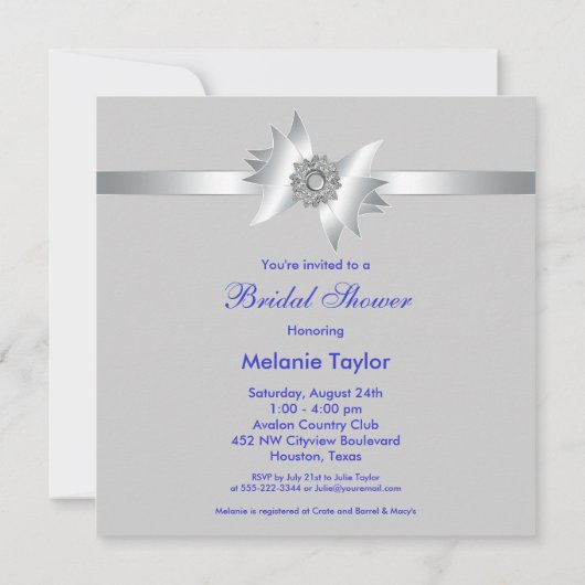 Invitation de douche nuptiale turquoise violette R (Dos)