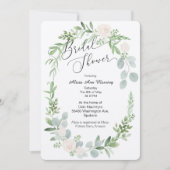 Invitation de douche nuptiale Verdure et rougissan (Devant)