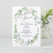Invitation de douche nuptiale Verdure et rougissan (Debout devant)