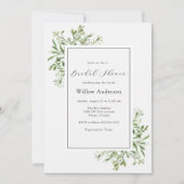 Invitation de douche nuptiale verte simple (Devant)