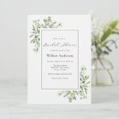 Invitation de douche nuptiale verte simple (Debout devant)