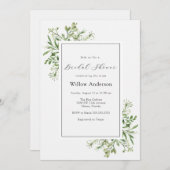 Invitation de douche nuptiale verte simple (Devant / Derrière)