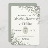 Invitation de douche nuptiale verte simple (Devant / Derrière)