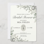 Invitation de douche nuptiale verte simple (Devant)