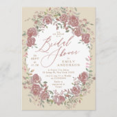 Invitation de douche nuptiale vintage Florale (Devant)