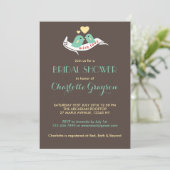 Invitation de douche nuptiale vintage Lovebirds (Debout devant)