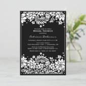 Invitation de douche nuptiale Vintage noire (Debout devant)