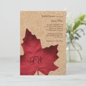 Invitation de douche nuptiale Vintage rouge (Debout devant)
