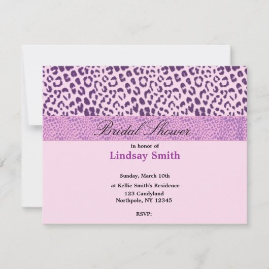 Invitation de douche nuptiale violet et rose (Devant)